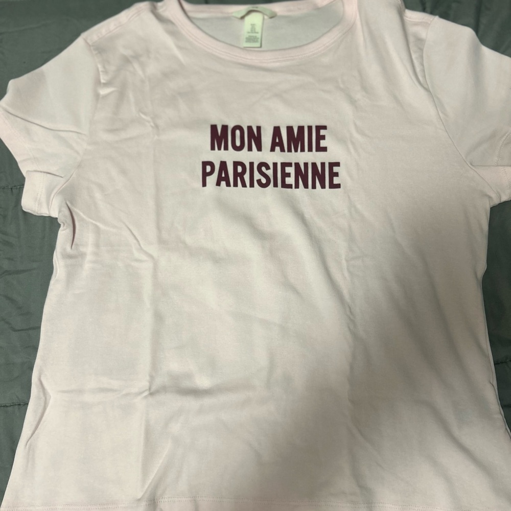 H&M Pink Short Sleeve Tee Mon Amie Parisienne